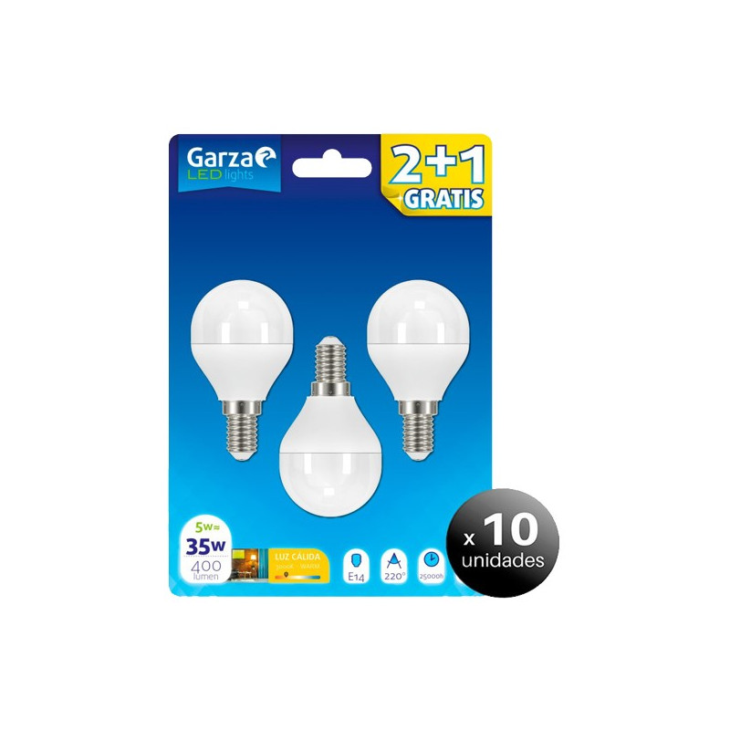 LAMPARA LED ESF.6W E14 220º 470LM 3000K (2+1)