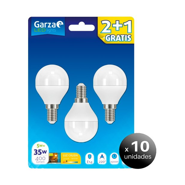 LAMPARA LED ESF.6W E14 220º 470LM 3000K (2+1)