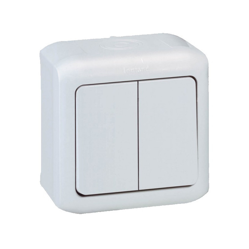 FORIX CONMUTADOR DOBLE IP44 GRIS