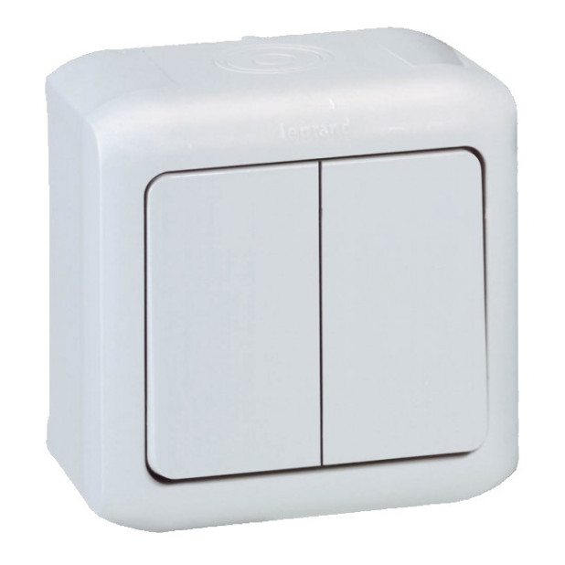 FORIX CONMUTADOR DOBLE IP44 GRIS