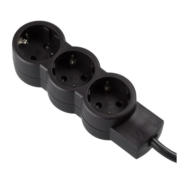 BASE MULTIPLE LEGRAND 3X2P+T 1,5M NEGRO