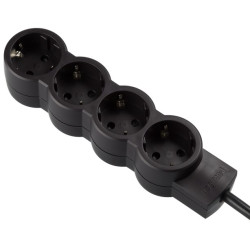 BASE MULTIPLE LEGRAND 4X2P+T 1,5M NEGRO***descatalogada