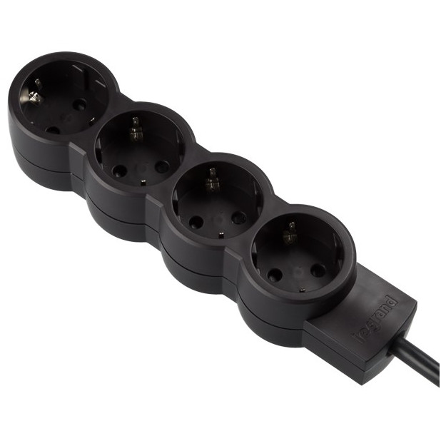 BASE MULTIPLE LEGRAND 4X2P+T 1,5M NEGRO***descatalogada