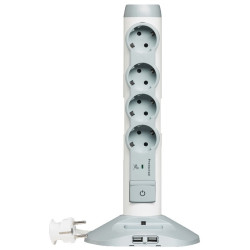 BASE MULTIPLE LEGRAND  PROTECCION 4*2P+T 2 USB 2MI