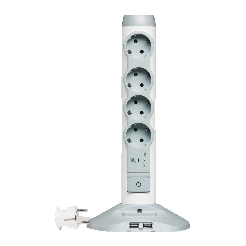 BASE MULTIPLE LEGRAND  PROTECCION 4*2P+T 2 USB 2MI
