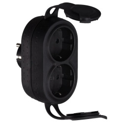 CLAVIJA CAUCHO 2 TOMAS 10/16A NEGRO