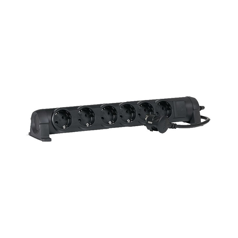 BASE MULTIPLE CONF.6X2P+T 1,5M NEGRO C/I