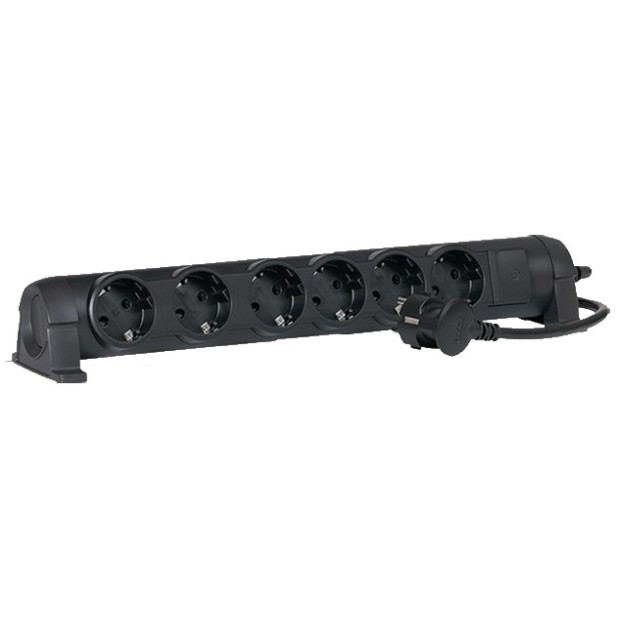 BASE MULTIPLE CONF.6X2P+T 1,5M NEGRO C/I