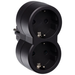 ADAPTADOR 2X2P+T FRONTAL NEGRA