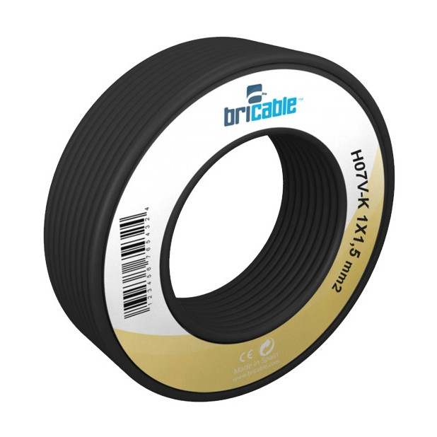 CABLE 2x1,5 H05VV-F NEGRO  (ROLLO 25MTS)