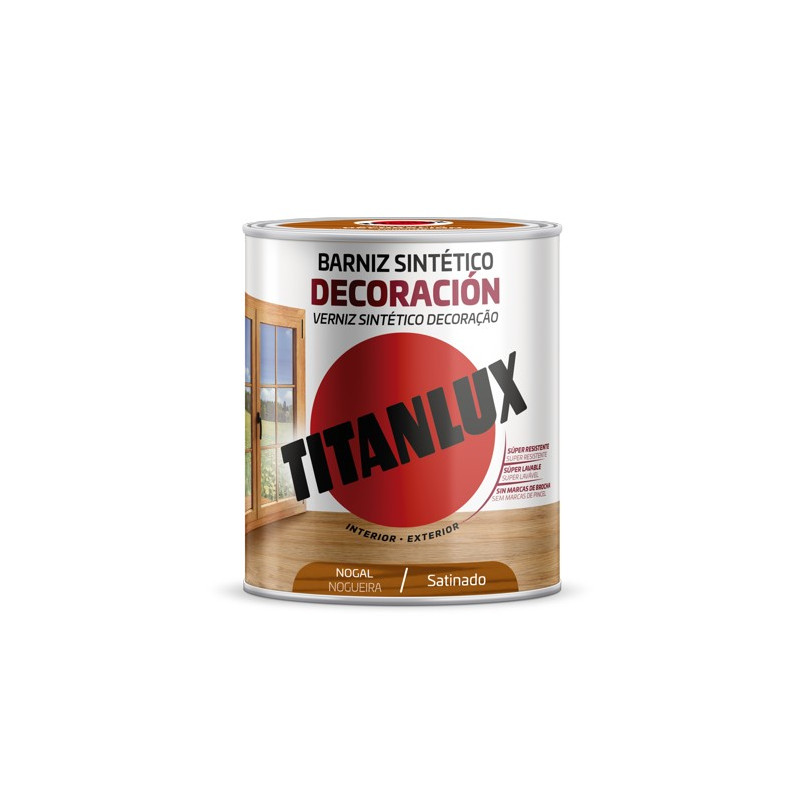 TITANLUX BARNIZ SINTETICO SATINADO NOGAL 750ML
