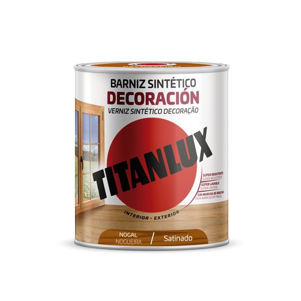 TITANLUX BARNIZ SINTETICO SATINADO NOGAL 750ML