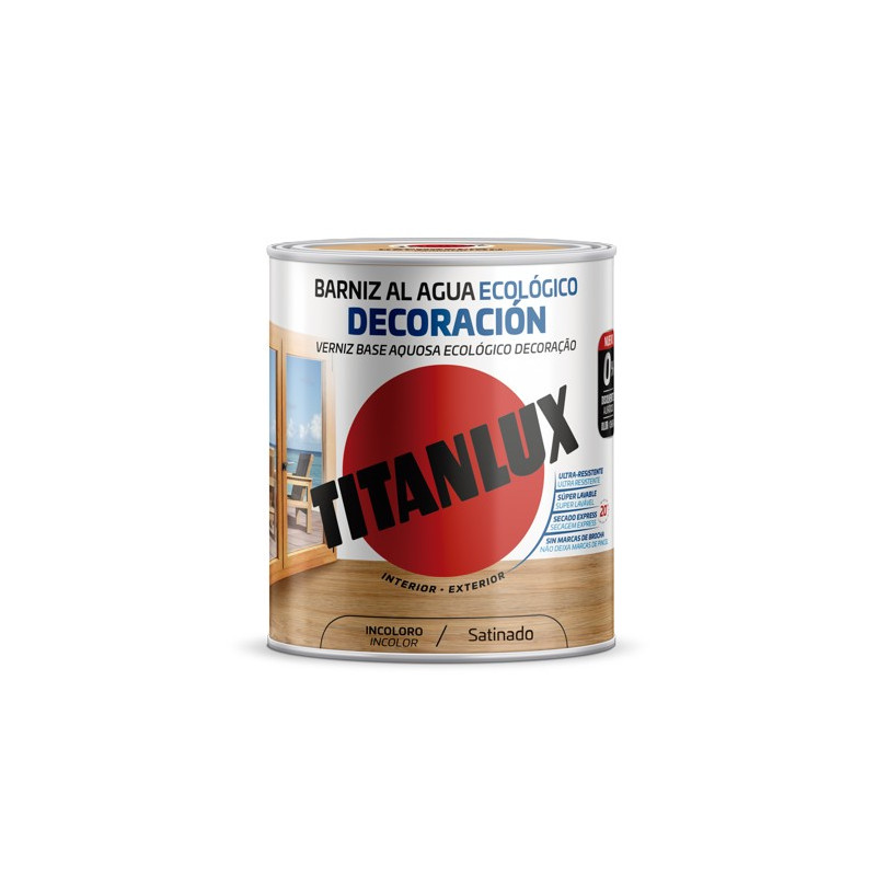 TITANLUX BARNIZ AL AGUA SATINADO INCOLORO 750ML