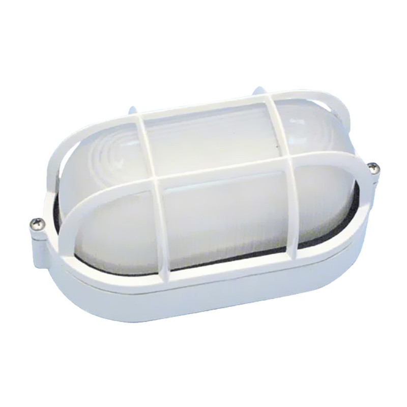 APLIQUE OVAL REJILLA METALICA 60W BLANCA