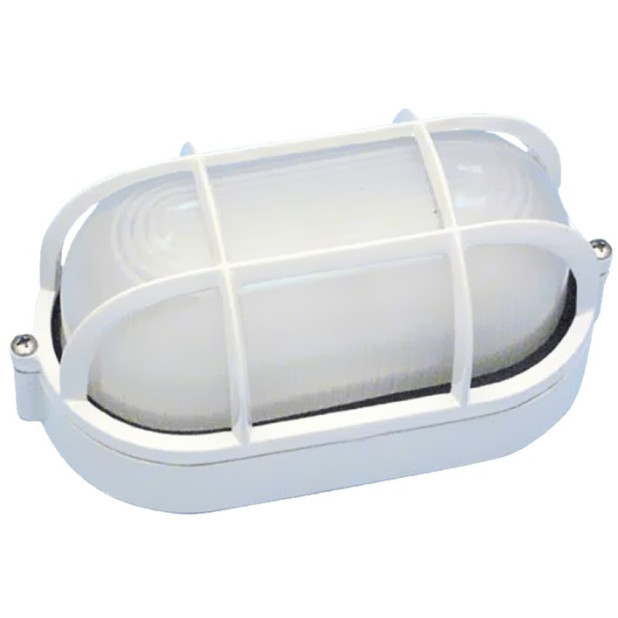 APLIQUE OVAL REJILLA METALICA 60W BLANCA