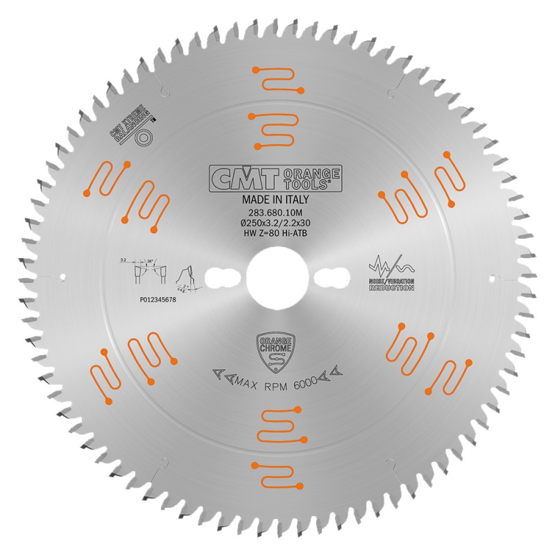 SIERRA CIRCULAR CMT CROMO 250x3,2/2,2x30 Z80 38º