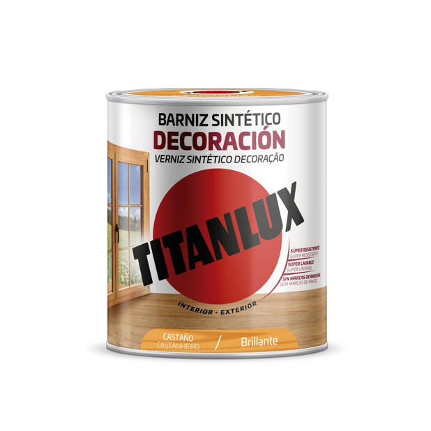 TITANLUX BARNIZ SINTETICO BRILLANTE CASTAÑO 750ML
