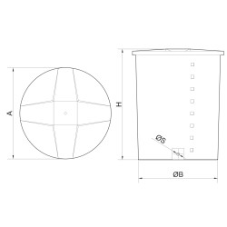 DEPOSITO AZUL 1.000 LTS VERTICAL