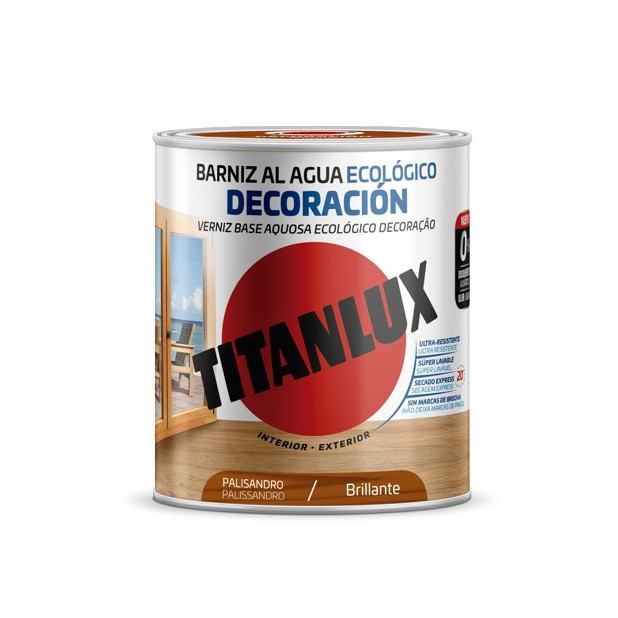 TITANLUX BARNIZ AL AGUA BRILLANTE PALISANDRO 750ML