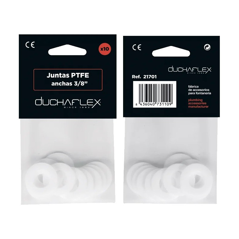 JUNTAS ANCHAS PTFE 3/8" 14x7x1,5MM SKIN 10UDS.