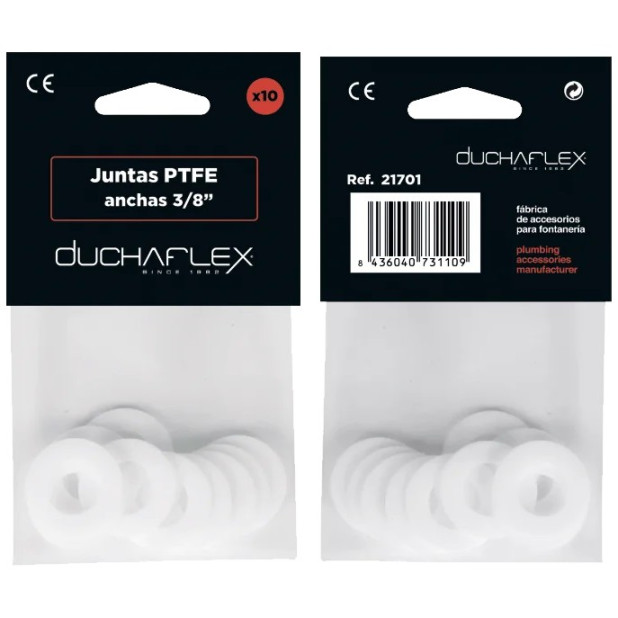 JUNTAS ANCHAS PTFE 1/2"18x11x1,5MM SKIN 10UDS.