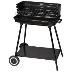 BARBACOA CARBON RECT.ACERO NEGRA 57x68x80CM