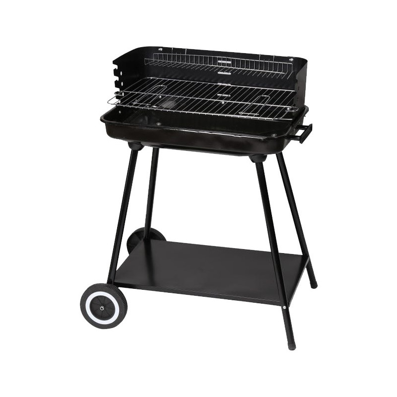 BARBACOA CARBON RECT.ACERO NEGRA 57x68x80CM