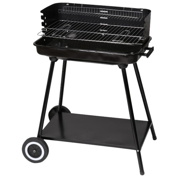 BARBACOA CARBON RECT.ACERO NEGRA 57x68x80CM