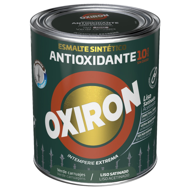 OXIRON ESMALTE LISO SATINADO VERDE CARRUAJE 750ML