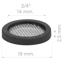 JUNTAS GOMA PLANAS CON FILTRO 3/4" 24x19,3x2,5MM  SKIN 4UDS.
