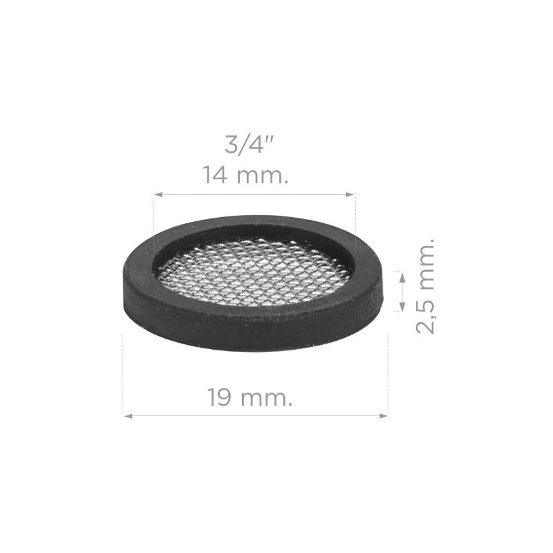 JUNTAS GOMA PLANAS CON FILTRO 3/4" 24x19,3x2,5MM  SKIN 4UDS.