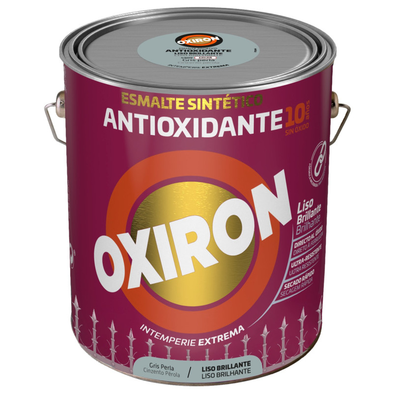 OXIRON ESMALTE LISO BRILLANTE GRIS PERLA 4L