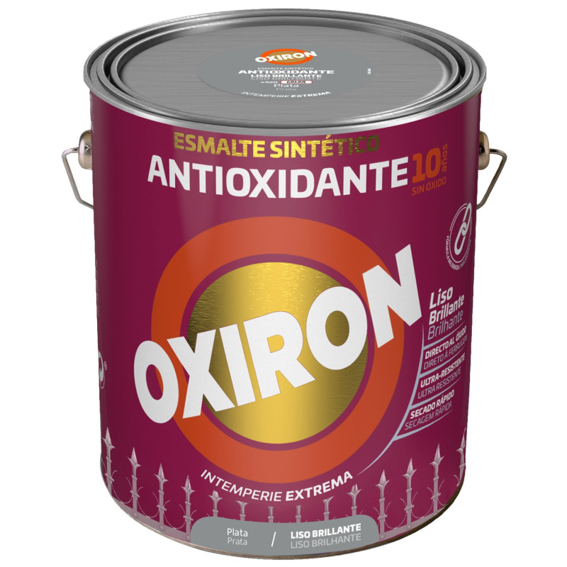 OXIRON ESMALTE LISO BRILLANTE PLATA 4L
