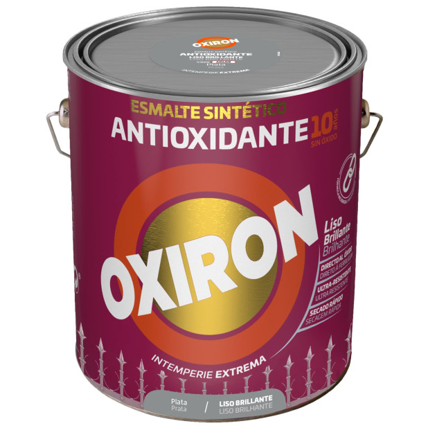 OXIRON ESMALTE LISO BRILLANTE PLATA 4L