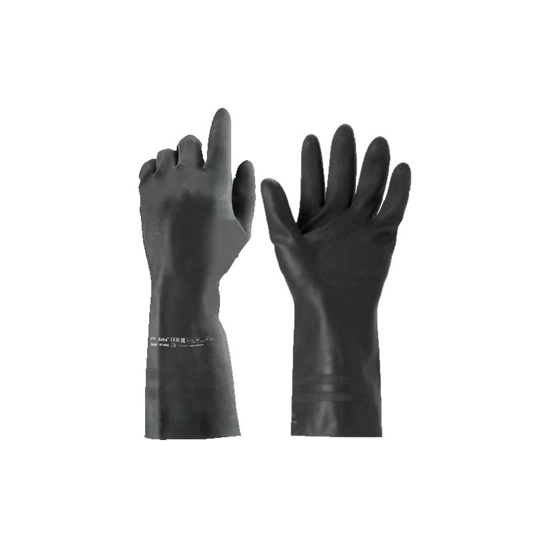 GUANTES EXTRA LATEX NEGRO T.10
