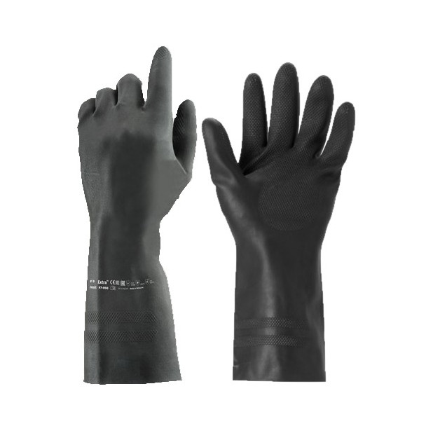 GUANTES EXTRA LATEX NEGRO T.10