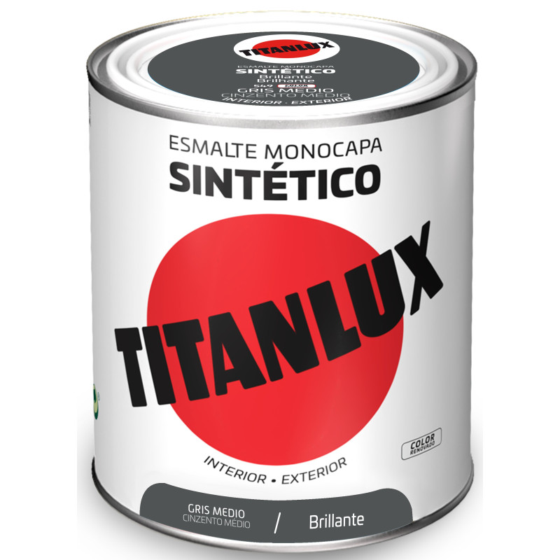 TITANLUX ESMALTE SINTETICO GRIS MEDIO 750ML