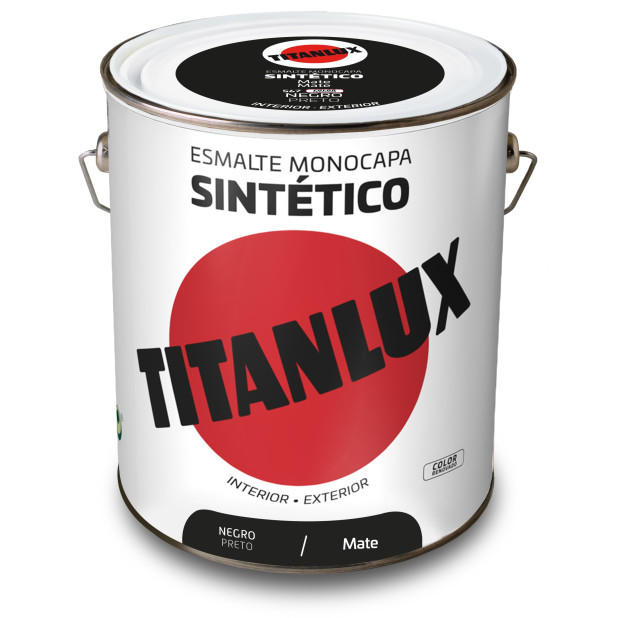 TITANLUX ESMALTE SINTETICO NEGRO MATE 4L DESCAT.