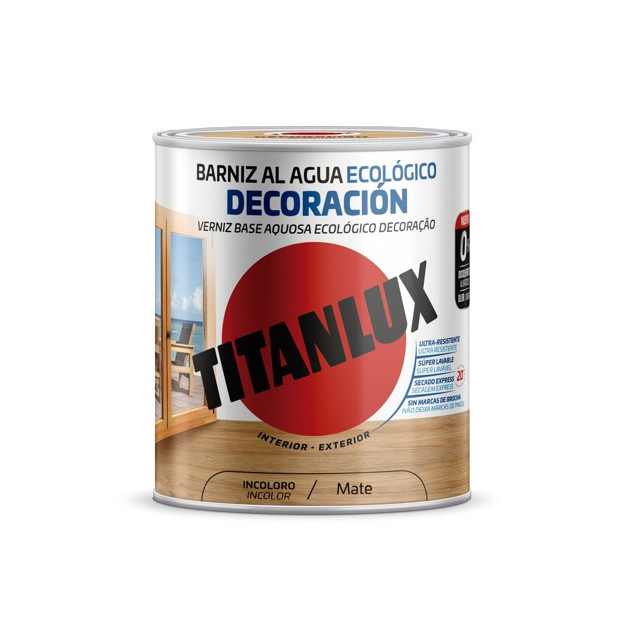 TITANLUX BARNIZ AL AGUA MATE INCOLORO 250ML