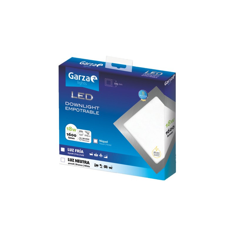 PANEL LED DOW.CUAD.225 18W 1600LM 65K NQ