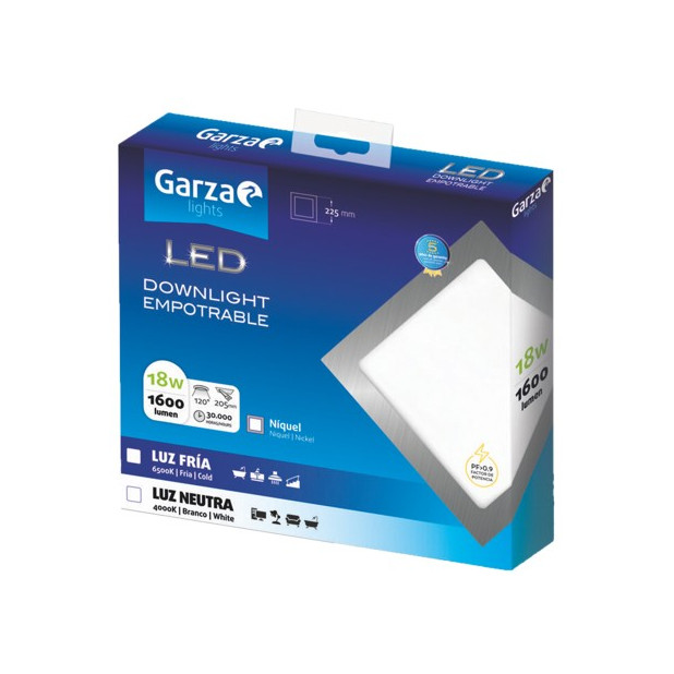 PANEL LED DOW.CUAD.225 18W 1600LM 65K NQ