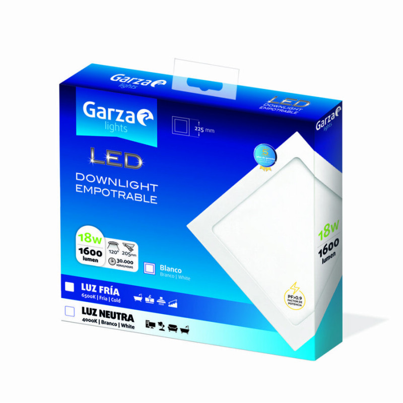 PANEL LED DOW.CUAD.225 18W 1600LM 65K BL