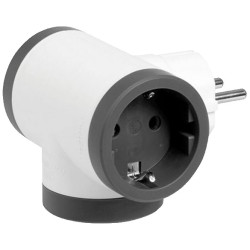 ADAPTADOR 3x2P+T 16A  BLANCO/NEGRO