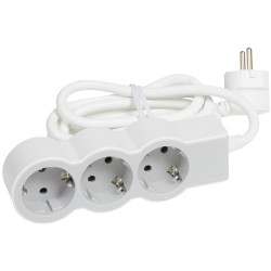 BASE MULTIPLE STD 3x2P+T 1,5M BLANCO S/INT