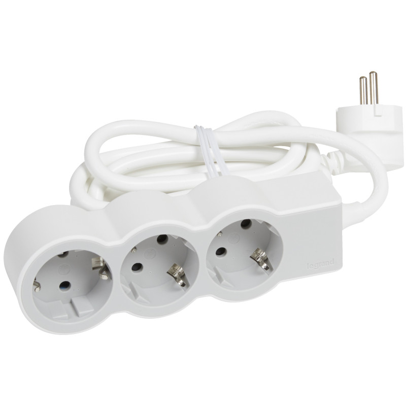 BASE MULTIPLE STD 3x2P+T 1,5M BLANCO S/INT