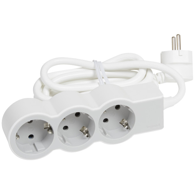 BASE MULTIPLE STD 3x2P+T 1,5M BLANCO S/INT