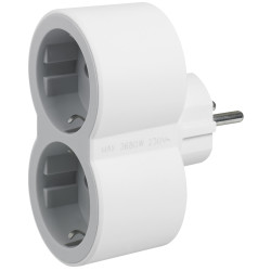 ADAPTADOR STD 2x2P+T 16A FRONTAL BLANCO