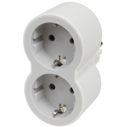 ADAPTADOR STD 2x2P+T 16A FRONTAL BLANCO