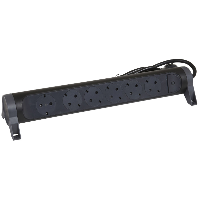 BASE MULTIPLE PREMIUM 6x2P+T 1,5M NEGRO C/INT.