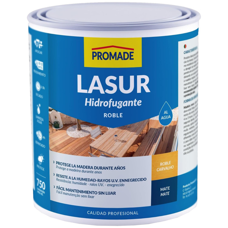 LASUR PROTECTOR MATE AGUA ROBLE 750ML